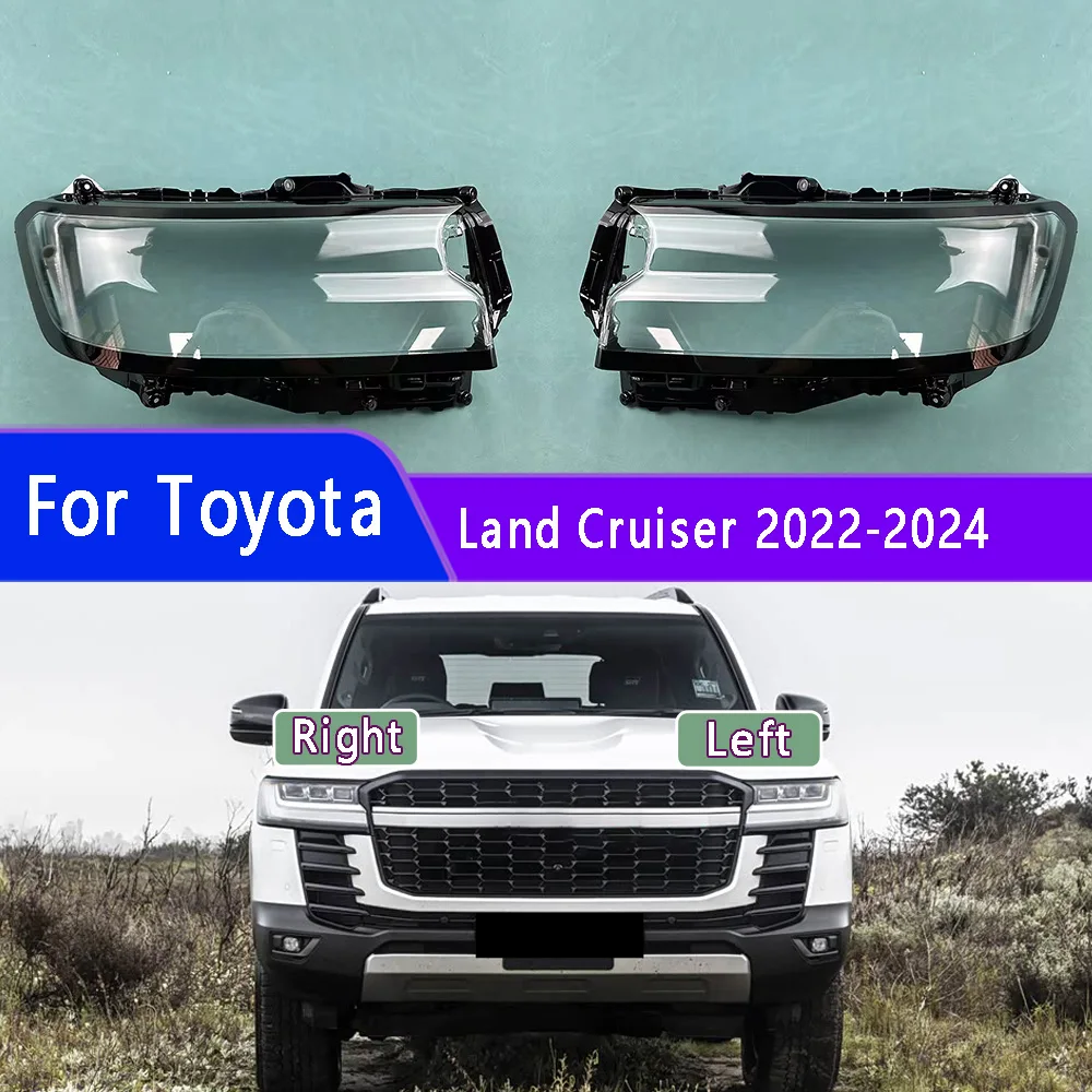 

Front Glass Lens Lamp Shade Shell For Toyota Land Cruiser 2022 2023 2024 High Car Headlight cover Headlamp Lens Auto Shell Cover