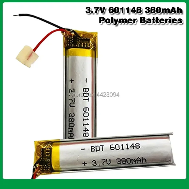 High quality 601148 3.7V 380MAH with protection board 601248 used for bluetooth MP5 GPS DVD lithium battery 601250 LWH 48*11*6mm