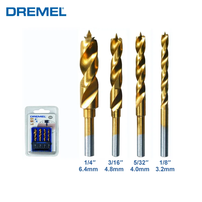 

Dremel 636 Twisted Drill Bits 3-6Mm Titanium Coated Woodworking Drilling Tools Suitable for Dremel 3000 4000 8220 Rotary Tools