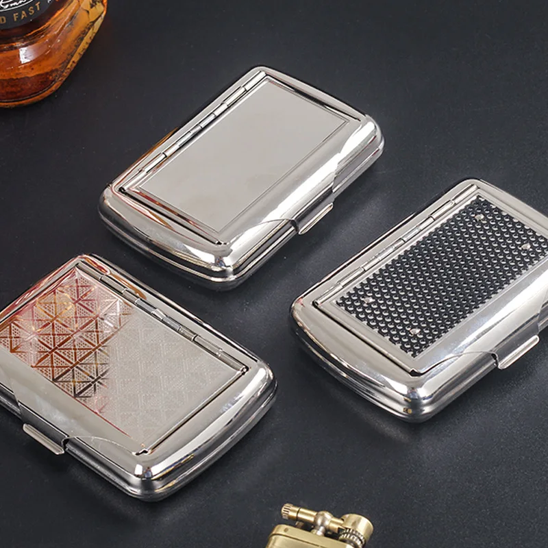 Portable Tobacco Tin With Holder for Rolling Paper Metal Storage Container Tobacco Case Smoking Accessories Men\'s Gift