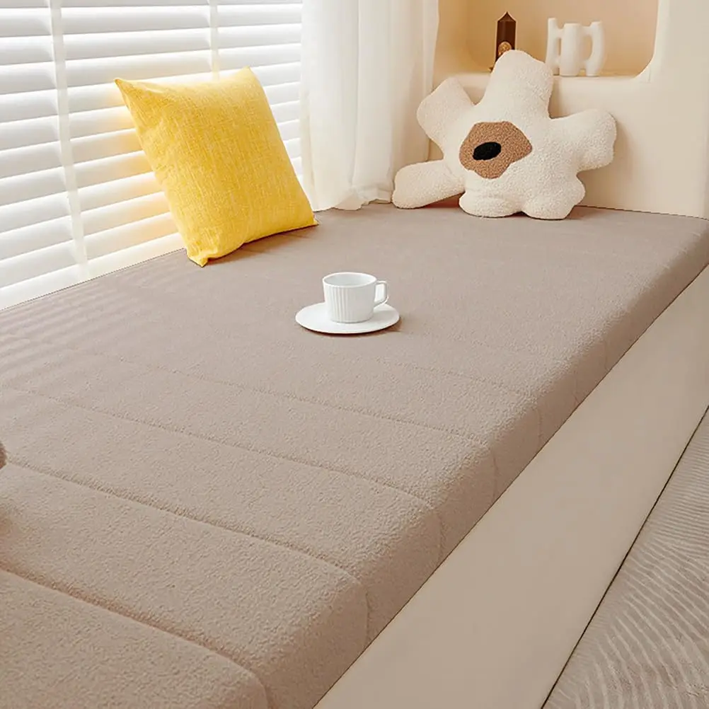 Custom 4cm Bench Cushions Teddy Bay Window Waterproof Chair Seat Long Mattress Padding Seat Pad Decorative Pads Garden Swings