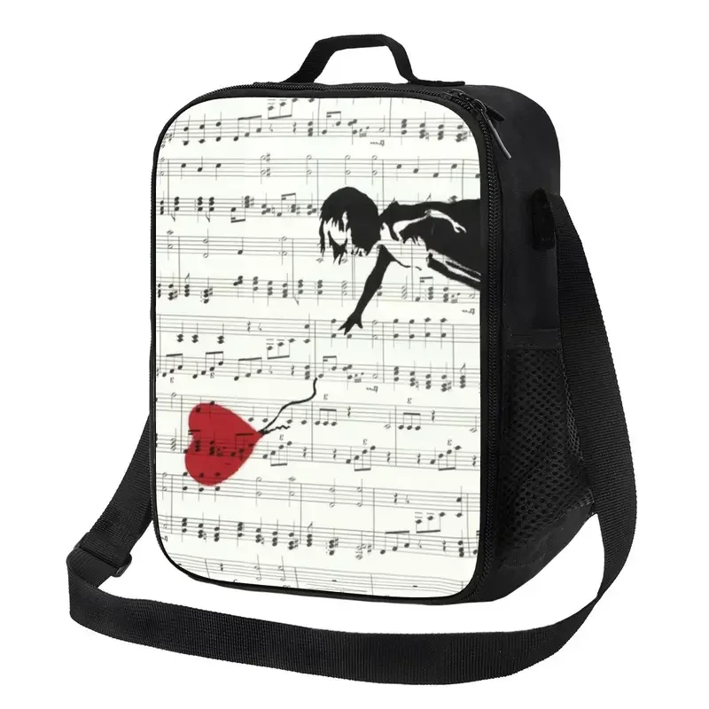 Girl Heart Balloon Insulated Lunch Tote Bag for Women Banksy Art Graffiti Cooler Thermal Food Bento Box Outdoor Camping Travel