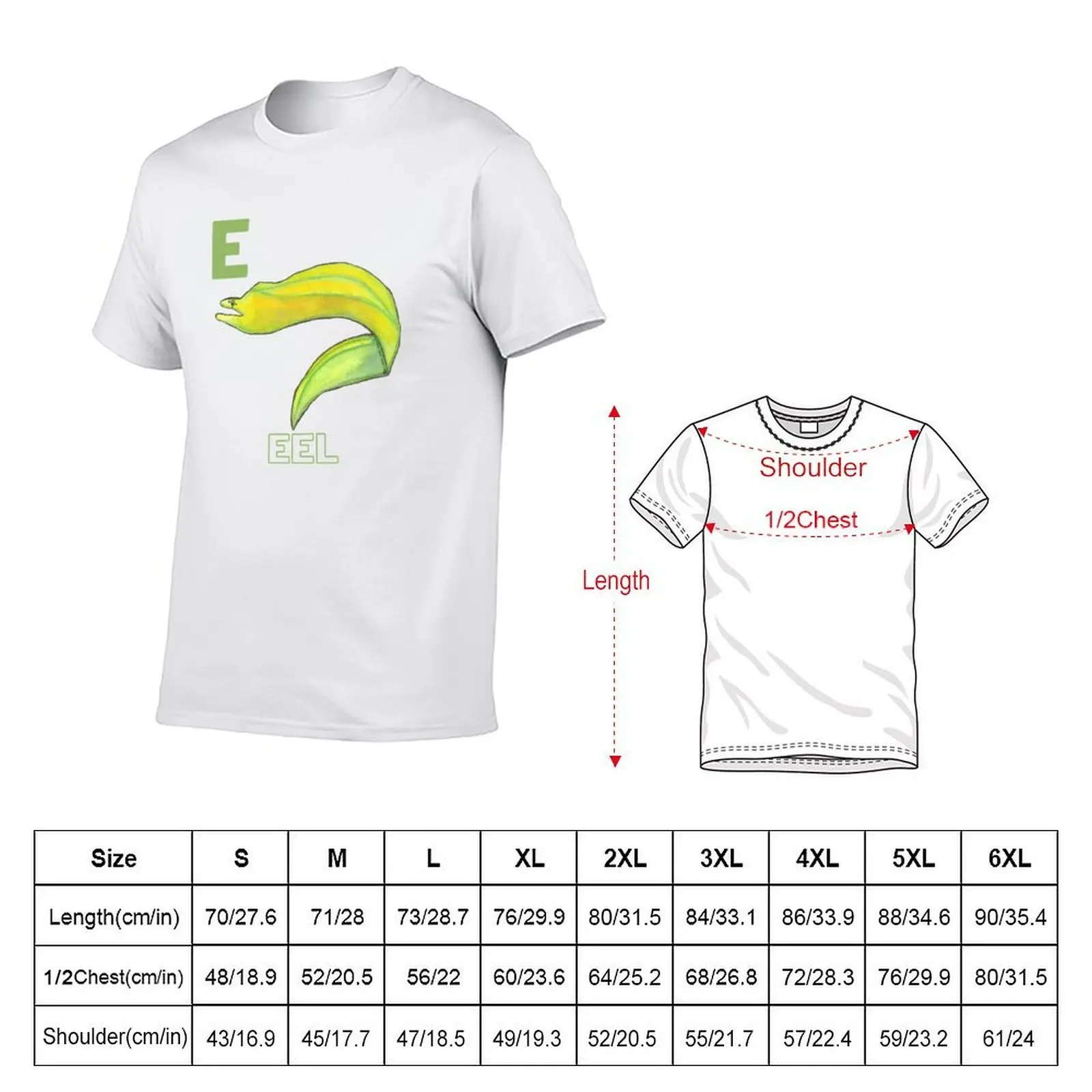 Eel Starts with E Ocean Animals Alphabet Letter E T-Shirt Breathable Travel T-Shirt