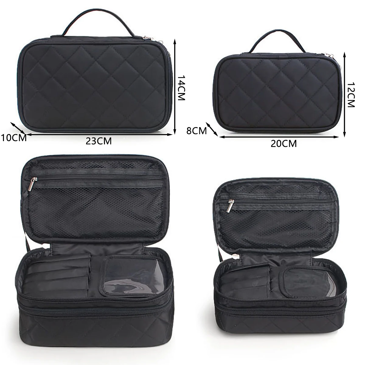 Double-Layer Multifunctional Waterproof Cosmetic Bag Large Capacity Outdoor Travel Ladies Makeup Storage Bag