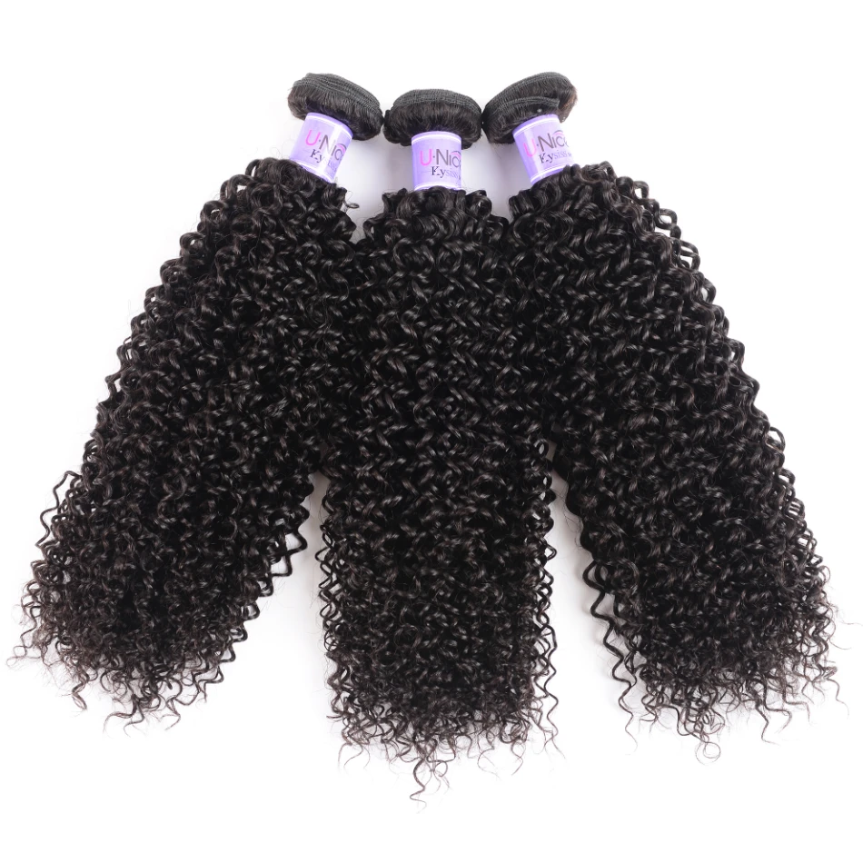 Mèches caution bouclées brésiliennes-UNice Hair, extension capillaire 3/4 naturelle, cheveux vierges non traités, cheveux ondulés, richesse abordable, 1/100%