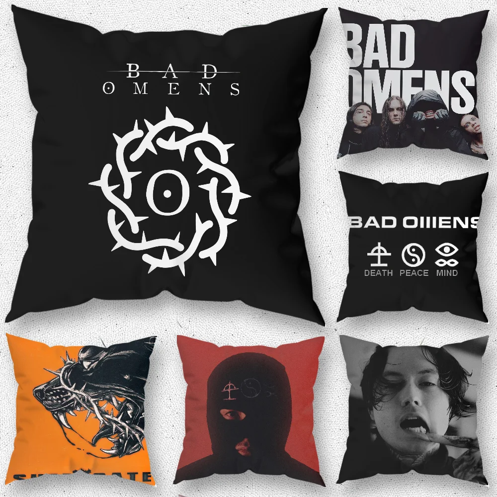 B-Bad Omens Band Pillow Case For Home Bedroom Room Decoration Living Room Sofa Cushion Cover Suitable