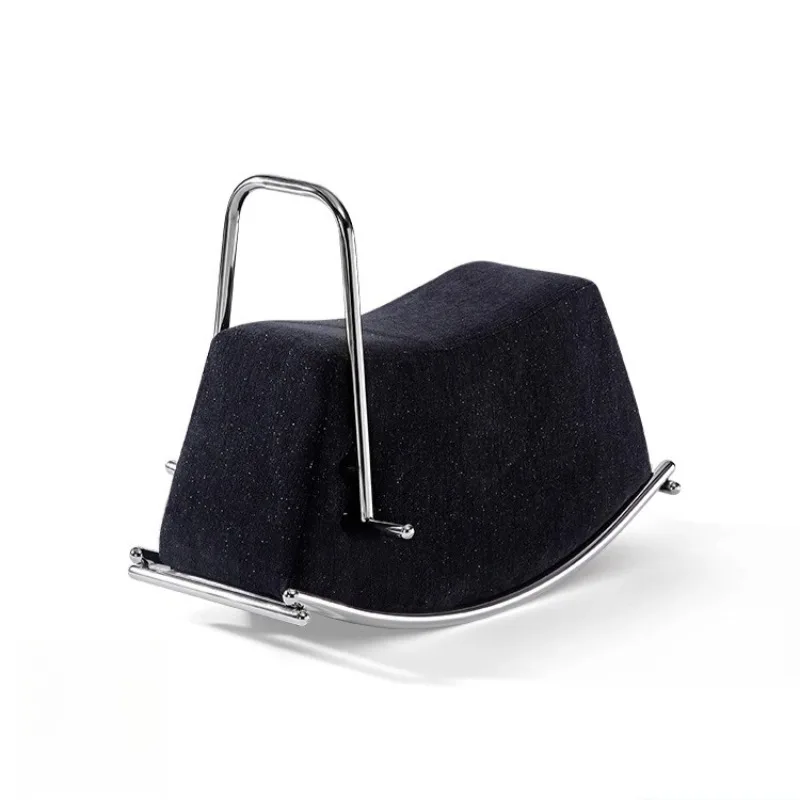 *e forArmrest Parent-Child Rocking Stool - Metal Frame Fun Seat Stool, Minimalist Interactive Stool for Living Room & Bedroom *x