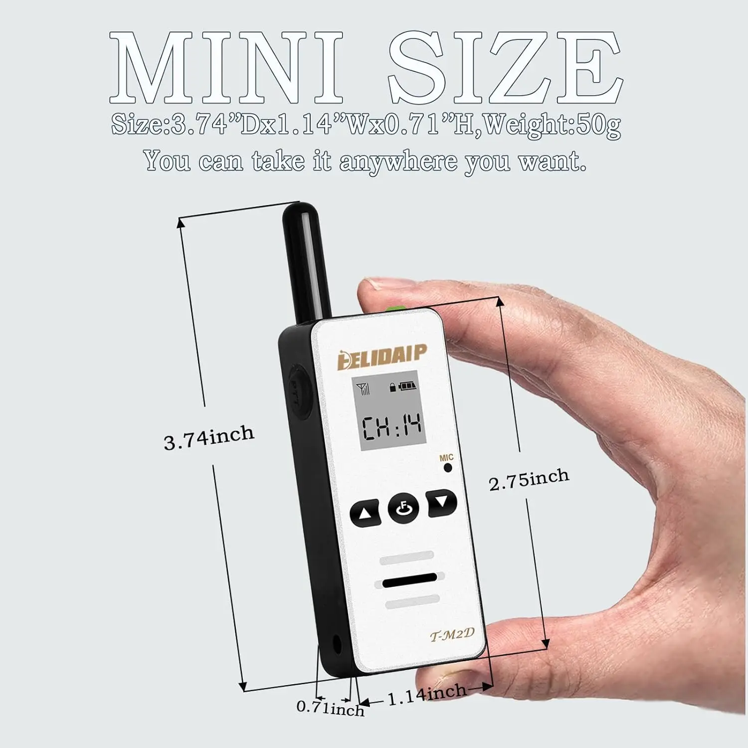 Mini Walkie Talkie for Adults Small Portable FRS Two Way Radios Rechargeable 128 Channel Mini 2 Way Radio for Security Tourism