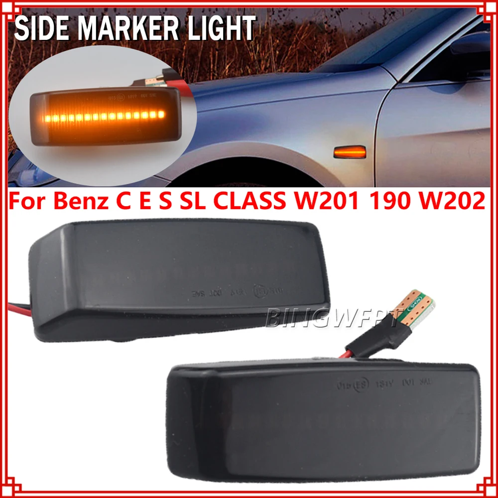 For Mercedes Benz C-Class W201 W202 E-Class W124 S-Class W140 SL-Class R129 Car LED Car Side Marker Lights Repeater Signal Light