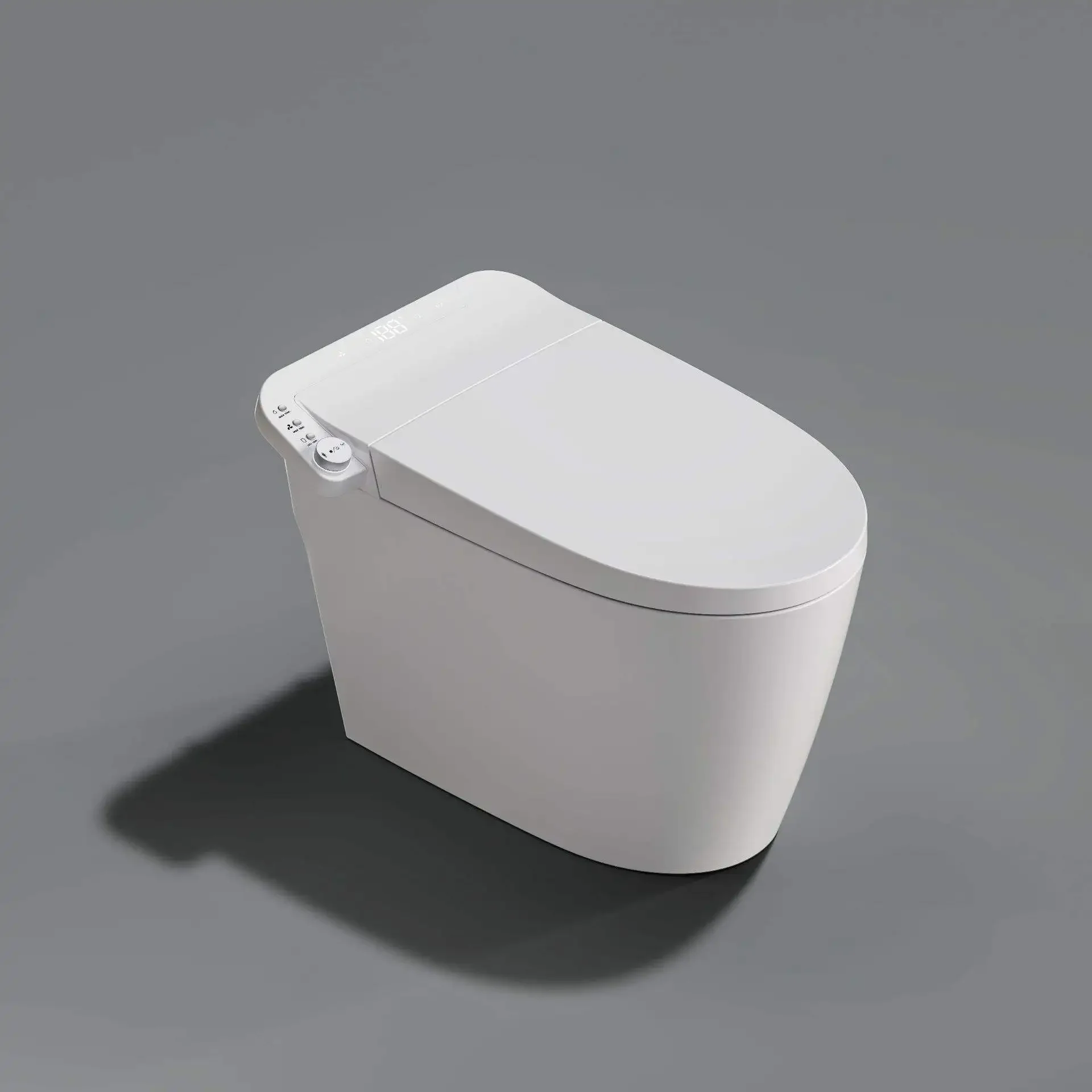 Ceramic Smart Toilet Modern Automatic Seat Heating Siphon Flush P-Trap Intelligent Sanitary Ware Square Commode Toilet