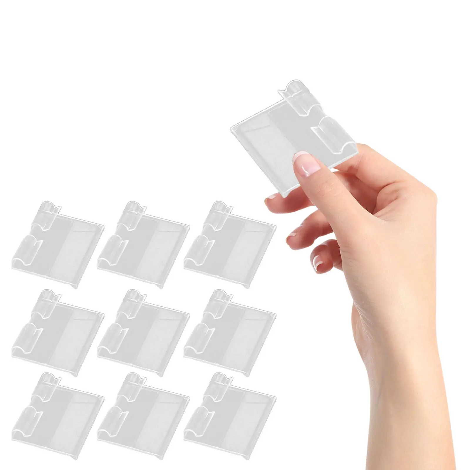 

10 Pcs Long Term Usage Price Tags Kit Transparent Mall Shelf Label Holders Clear for Supermarket