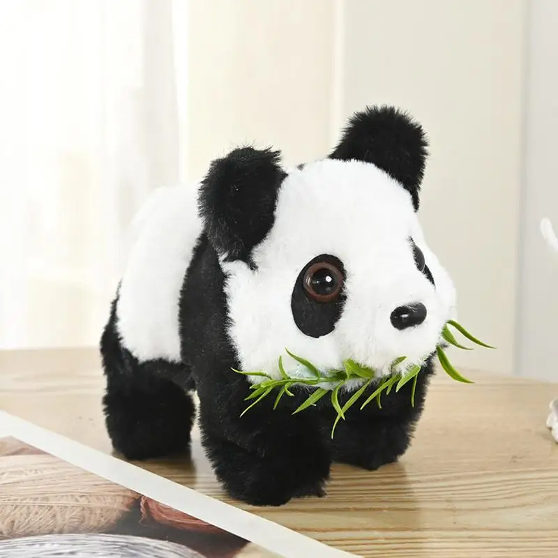 Animal relleno de Panda, figura de Panda realista, mascotas electrónicas con sonido y movimiento, Panda bailando, juguete interactivo de peluche para niños