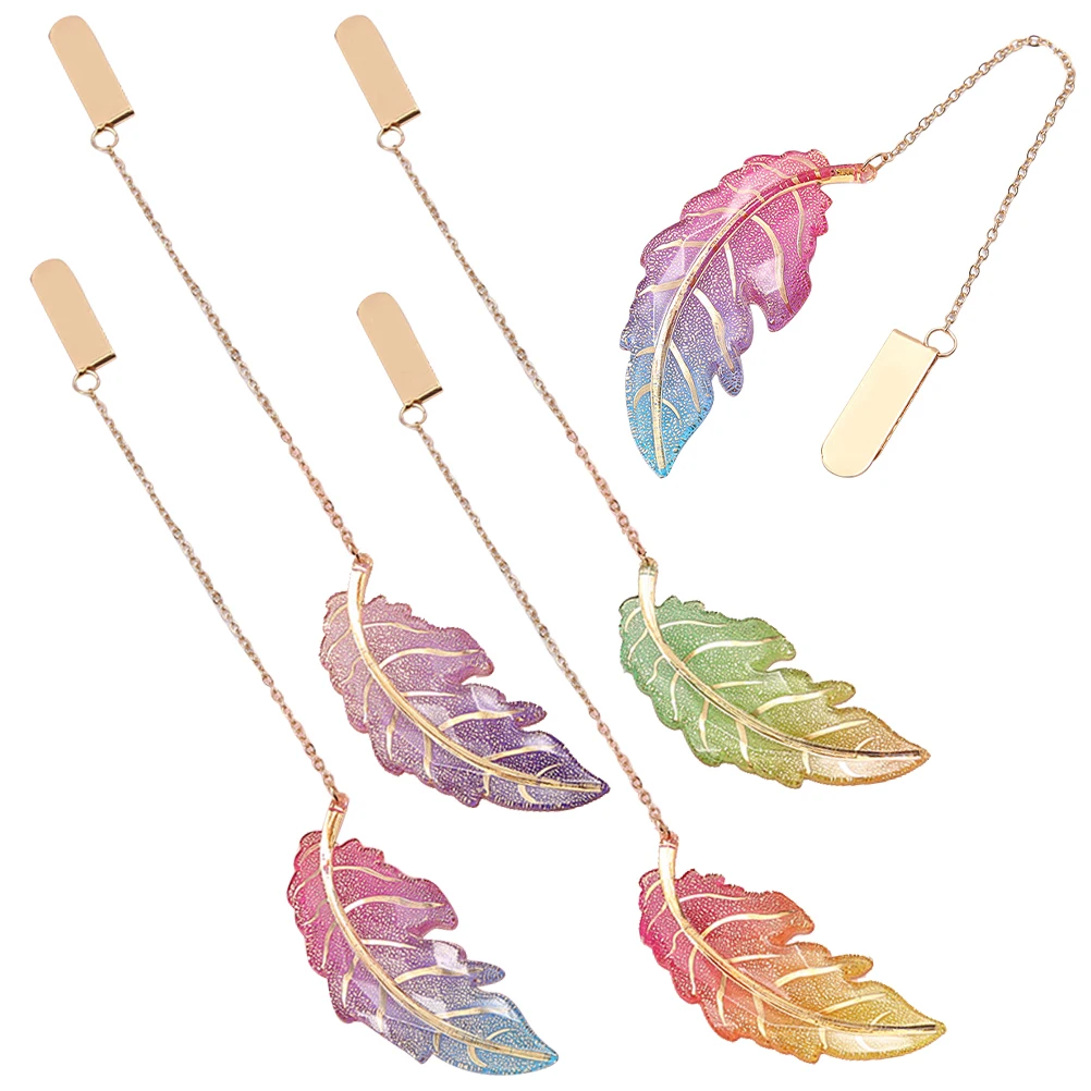 

5 Pcs Leaf Bookmark Marks Pretty Bookmarks Cute Lover Gifts Ornaments for Lovers Unique Shaped Decorative Markers Fashion