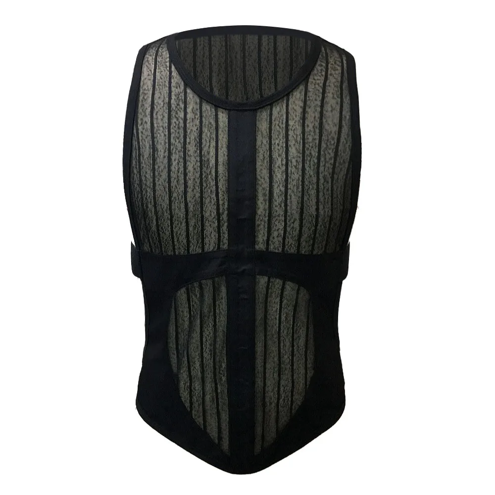 Men\'s Transparent Mesh GYM Vest 2024 Summer New Sexy Perspective Mesh Sports Fitness Sleeveless Top Casual Men\'s Clothing