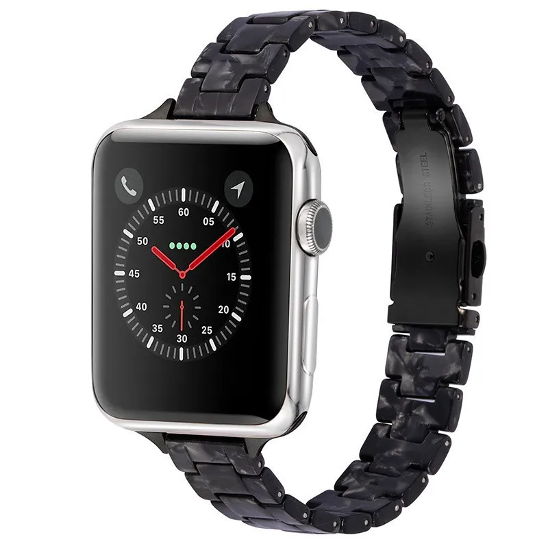 Slim Resin Band For Apple Watch 38mm 42mm 40mm 44mm 41mm 45mm 49mm Women Strap For iWatch Series 6 5 4 Se 3 9 8 7 Strap Correa