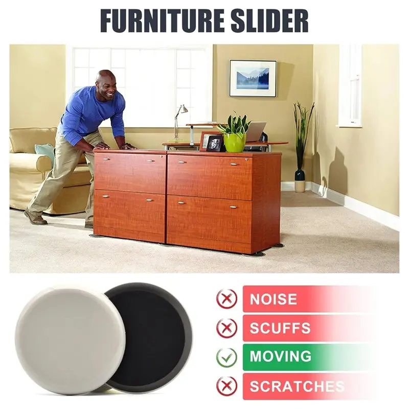 KYCOR-Furniture Sliders,12 Pcs 3 1/2