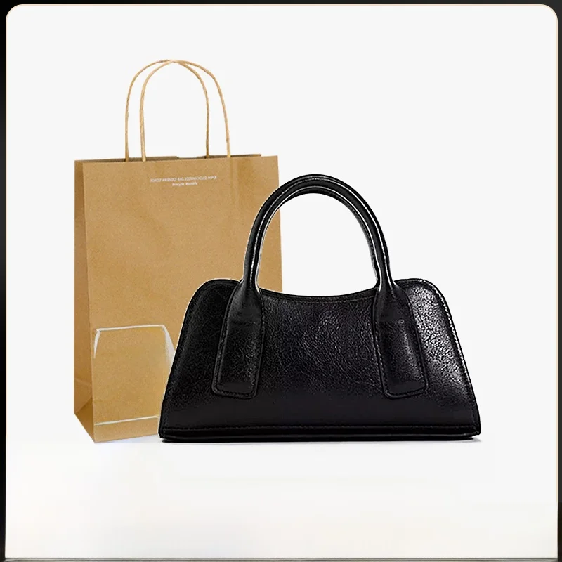 Casual Fashion Women's  Commuter Handbag Single Shoulder Slant Cross Bag Soft PU Leather Black Spring Summer New Arrival