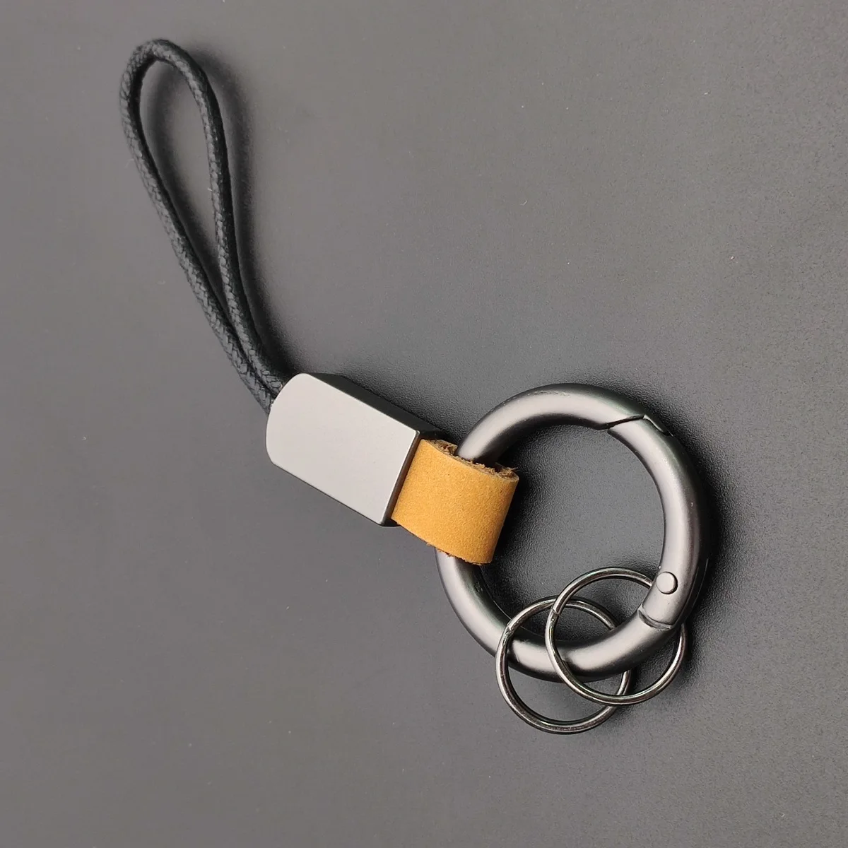 

Nubuck Genuine Leather Ring Keychain Keyring Key Chain Pendant Creative Anti Lost Wax Rope Car Key Accessory