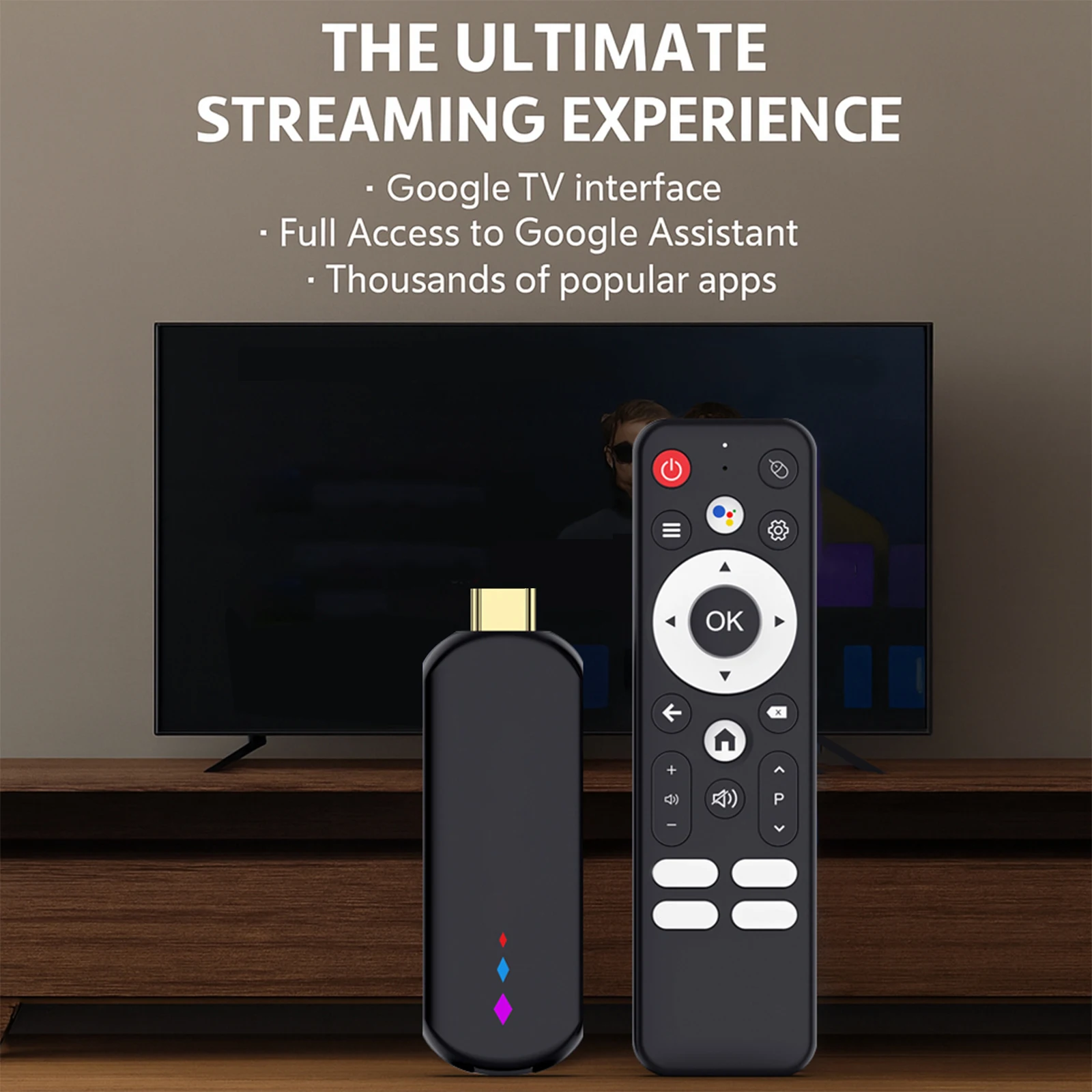 Android 14 4K Ultra HD Set Top Box مع جهاز التحكم عن بعد ومشغل الوسائط المتدفق رباعي النواة TV Box لـ Netflix Hulu Flixster Youtube