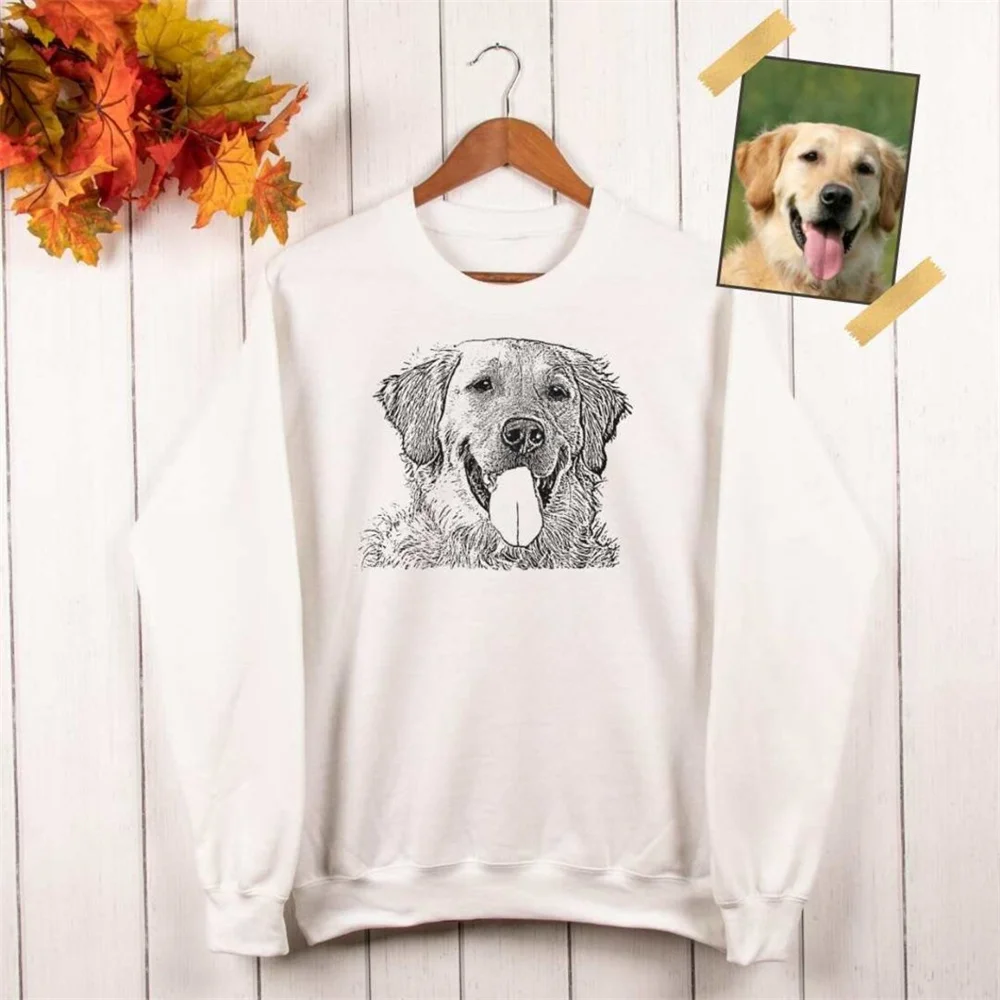 Personalized Pet Sweatshirt, Pet Gifts, Gift For Dog Mom, Custom Dog Portrait Sweatshirt, Pet Portrait, Pet Face Shirt, Dog Mom