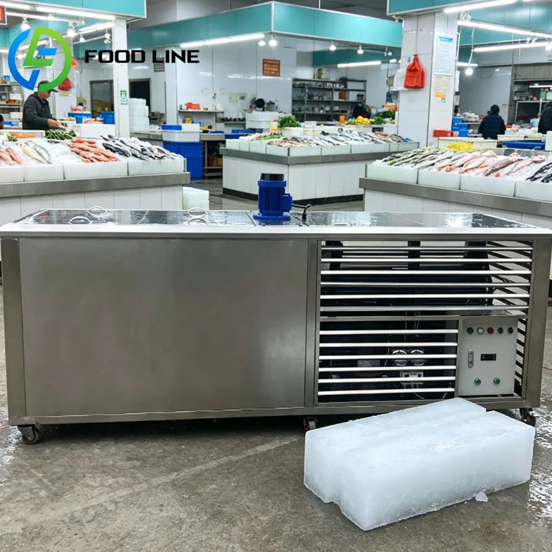 Large Capacity Ice Brick Maker Industrial Ice Block Machine Fast Freezing for Seafood Shops Beverage Bars Customized