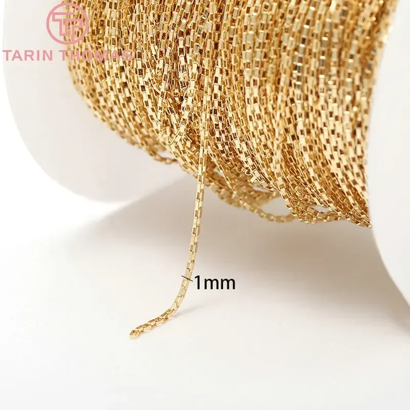 (6196) 1MM 2MM 24K Goud Kleur Messing Ketting Kettingen Armband Kettingen Hoge Kwaliteit Diy Sieraden Bevindingen Accessoires Groothandel