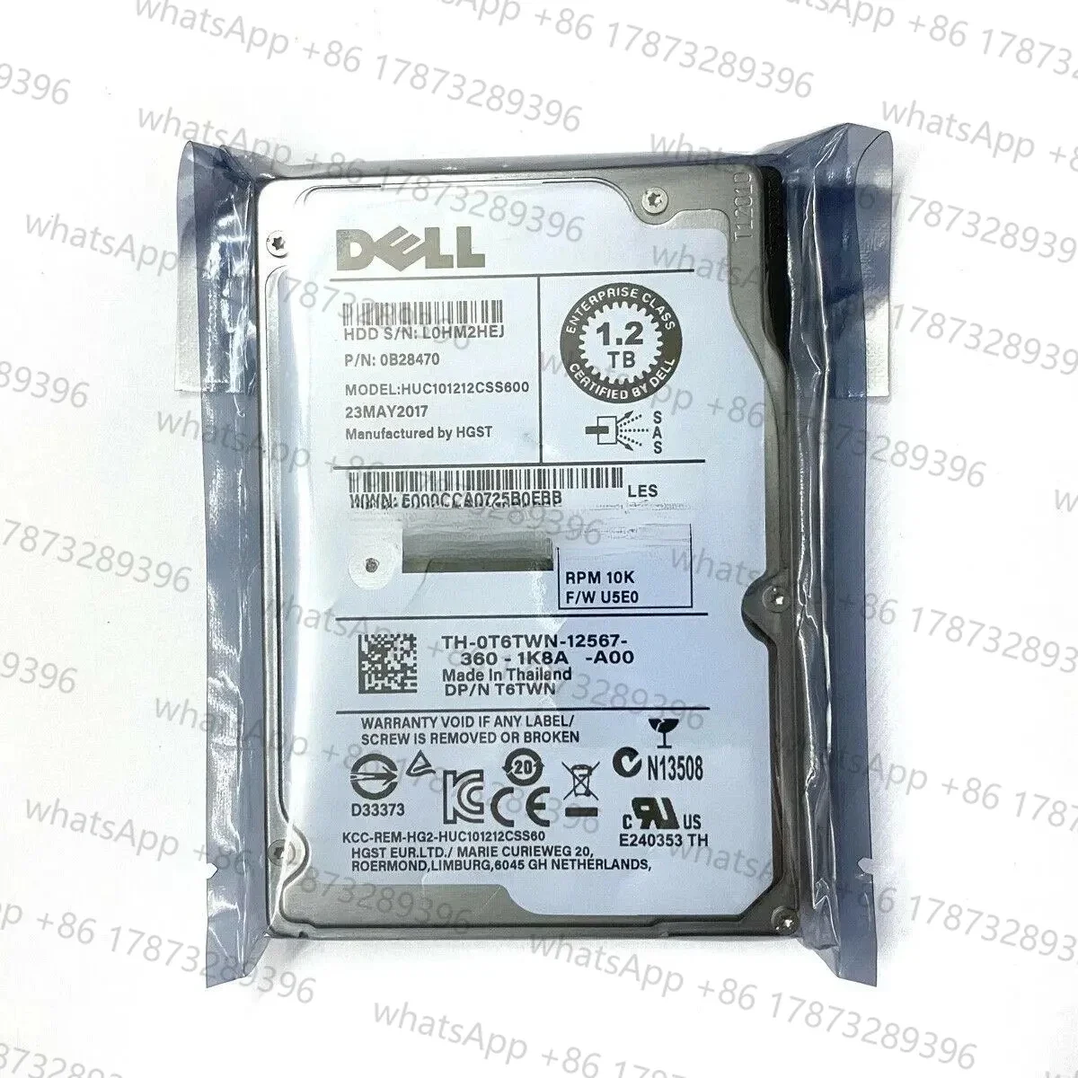 

1.2TB 6G 10K 2.5" SAS 0T6TWN T6TWN HUC101212CSS600 HDD Hard Drive FOR Dell