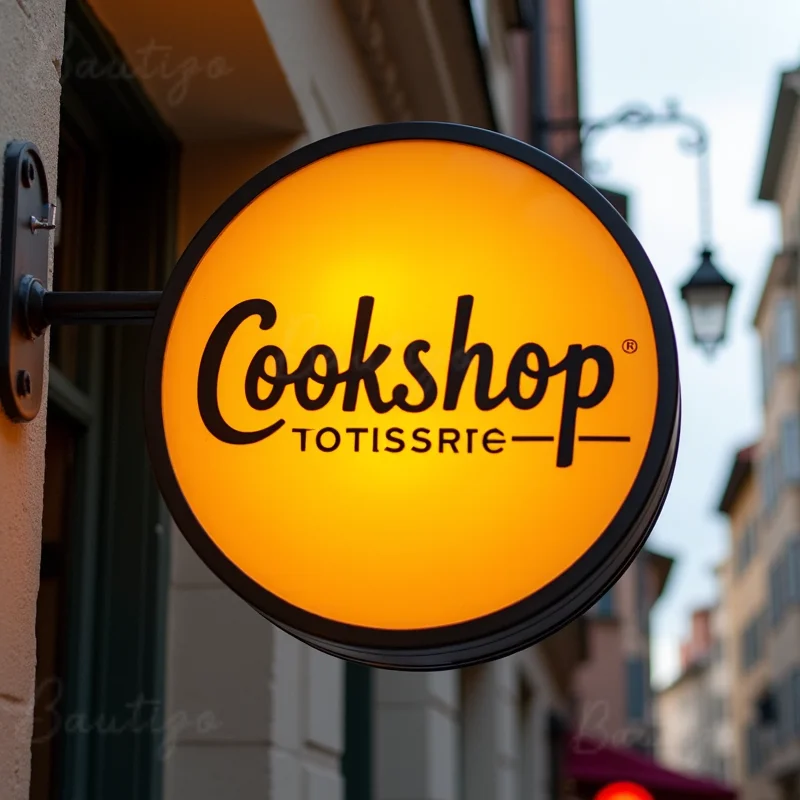 Scatola luminosa a LED rotonda personalizzata per negozi al dettaglio Display da parete per insegne aziendali illuminate su entrambi i lati in acrilico impermeabile