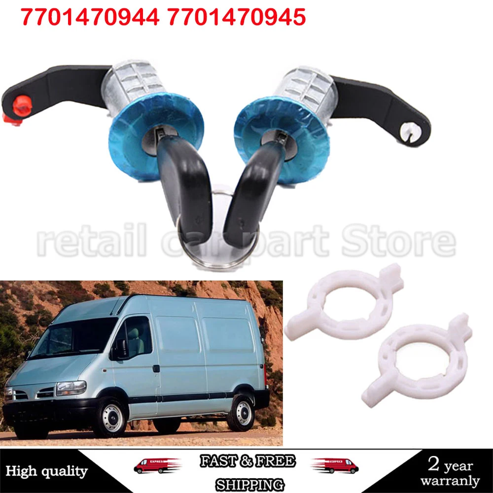 New For Renault Master MK2 1998-2009 7701470944 7701470945 Door Lock Front Left+Right Car Door Lock Barrel Cylinder with 2 Keys