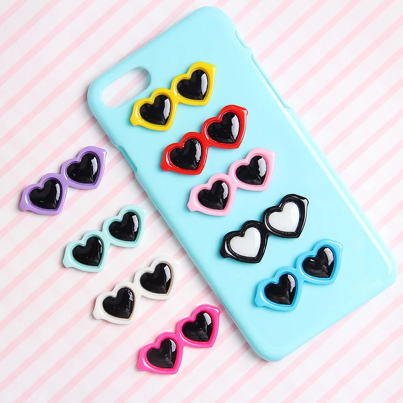 10 Pcs Mini Sunglasses Flatback Resin DIY Decor Play Toys for Doll House Fashion Accessories