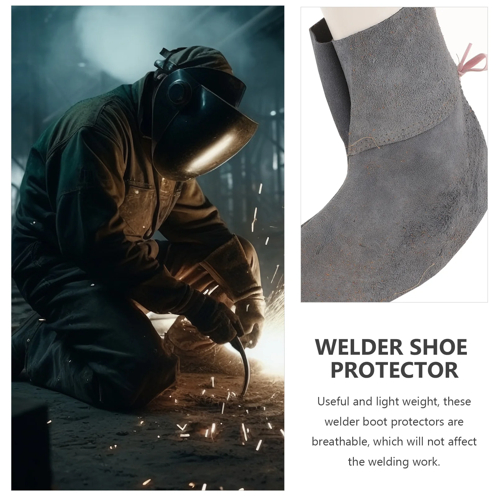 

1Pair Welding Shoe Protectors Heavy Duty Breathable Safety Boot Covers for Welders Flame Resistant Workwear Accessory Welding
