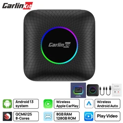 Wireless Carplay Android 13 Auto Intelligent Module Bluetooth-compatible AI Box Plus WiFi 2.4+5G 8+128GB/4+64GB QCM 8-Core 6125