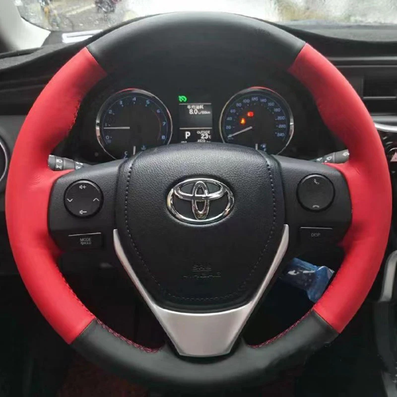 DIY Custom Microfiber Leather Car Steering Wheel Cover for Toyota E'Z RAV4 Auris 2013 2014 Corolla IM 2017 Scion IM 2016
