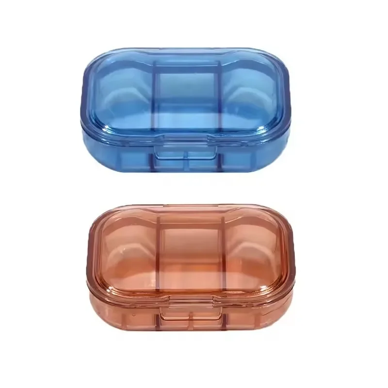 Portable Mini Medicine Pills Box 3 Compartment Drug Storage Box Pills Dispenser Pill Organizer Transparent Small Container