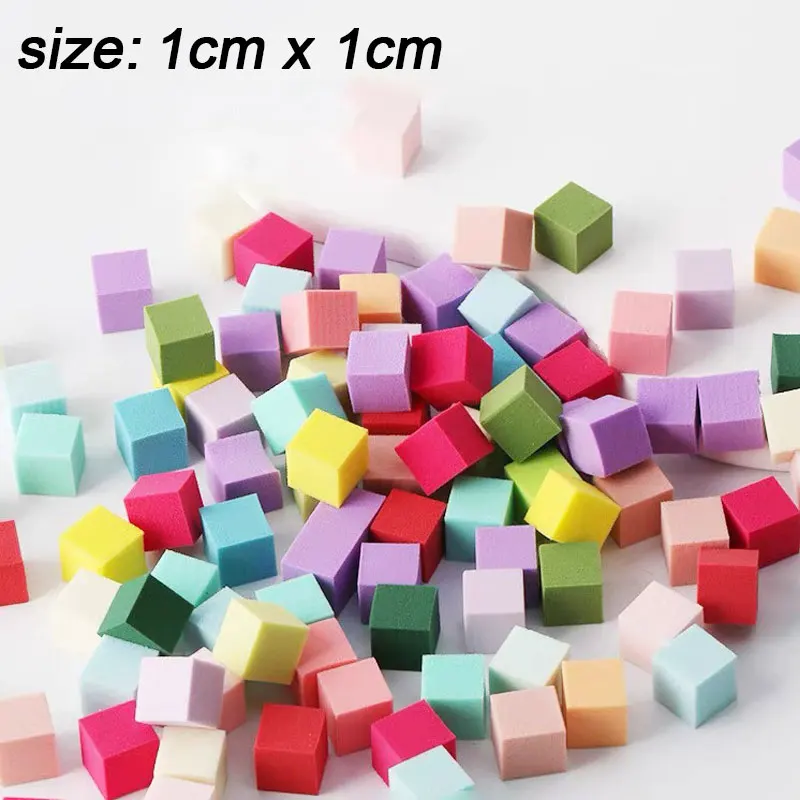 50/100PCS Colorful Mini Square Nail Sponge +Grab Pen Set 10mm Gel Polish Gradient Nails Brush Soft Nail Square Smudge Tool DIY