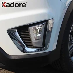 For Hyundai Cantus Creta ix25 2014-2016 2017 Chrome Front Foglight Eyebrow Strips Fog Light Cover Trim Car Protect Accessories