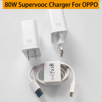 OPPO Original 80W SuperVOOC EU US Charger Fast Charging Power Adapter USB C Cable For OPPO Reno 12 11 10 9 Pro Find X5 X6 X7 Pro