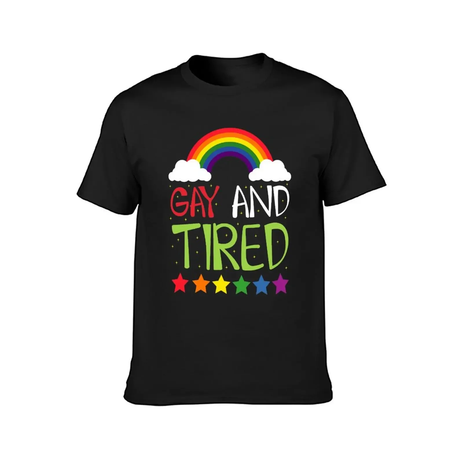 Gay and Tired T-Shirt hippie clothes anime stuff men t shirts high quality