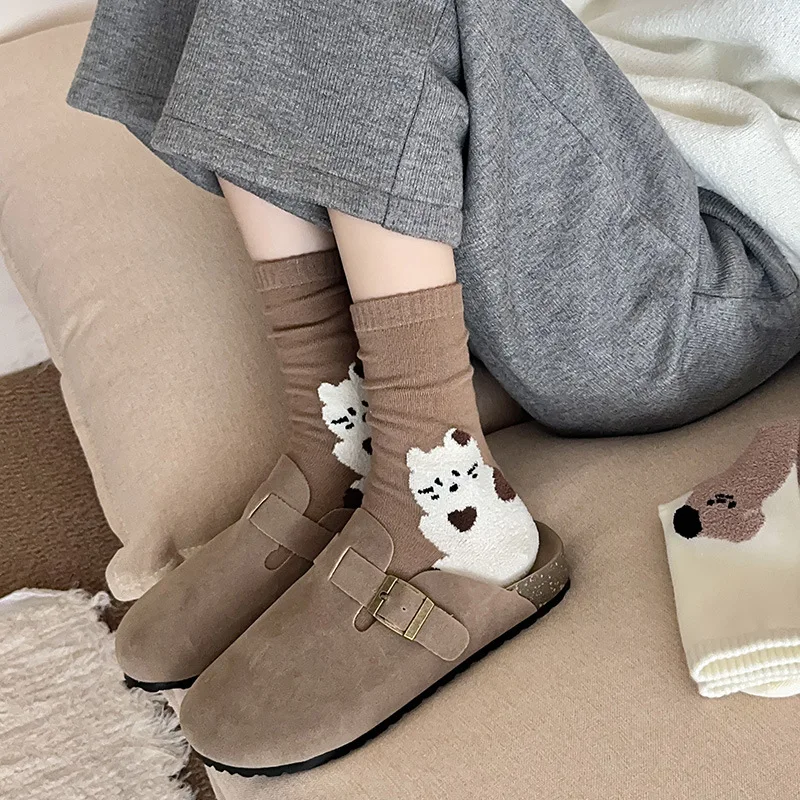 Creative New Little Bear Socks Female Middle Tube Cute Animal Panda Rabbit Socks Japanese Student Autumn Winter Casual Socks