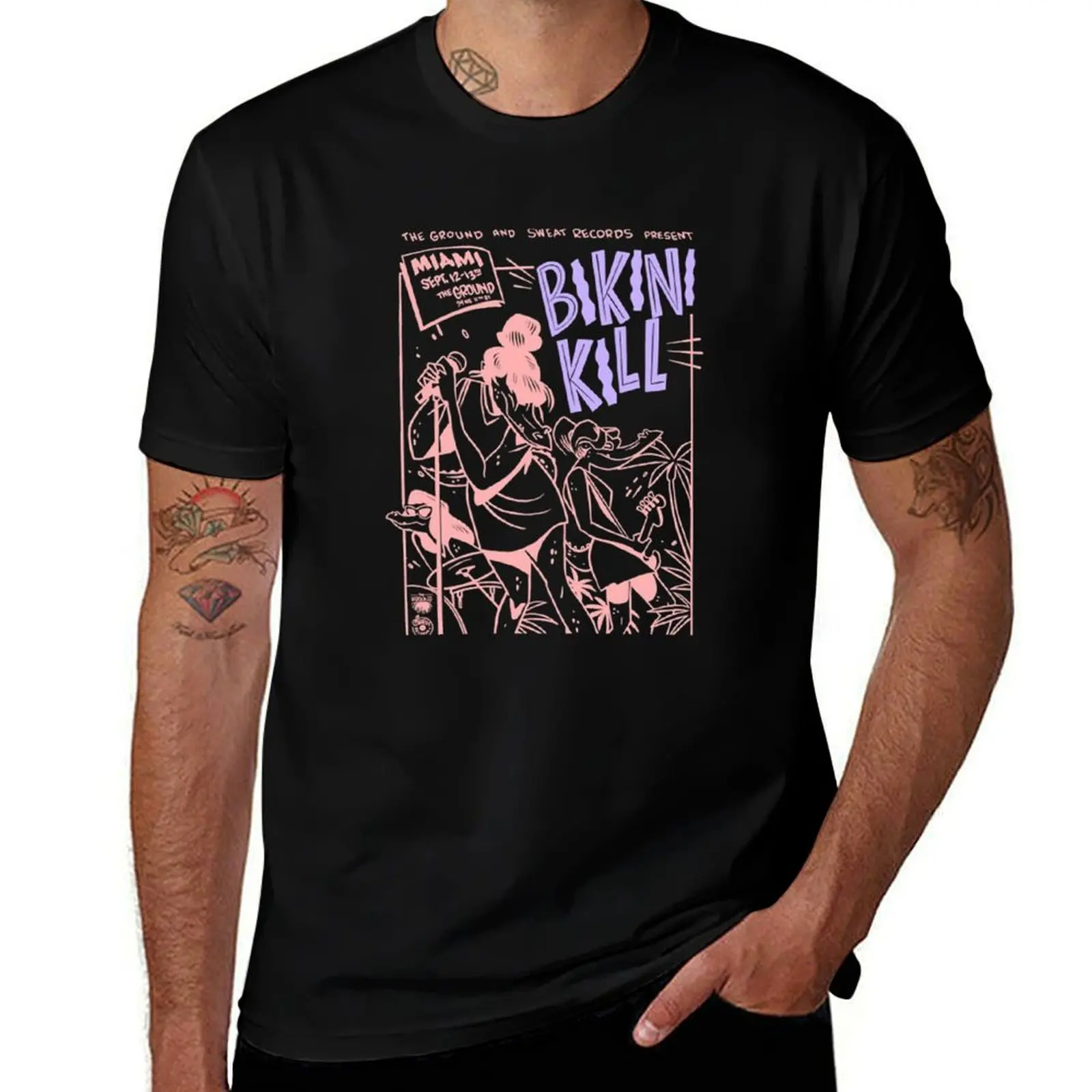 miami the ground T-Shirt Trendy Print Short Sleeve T-Shirt