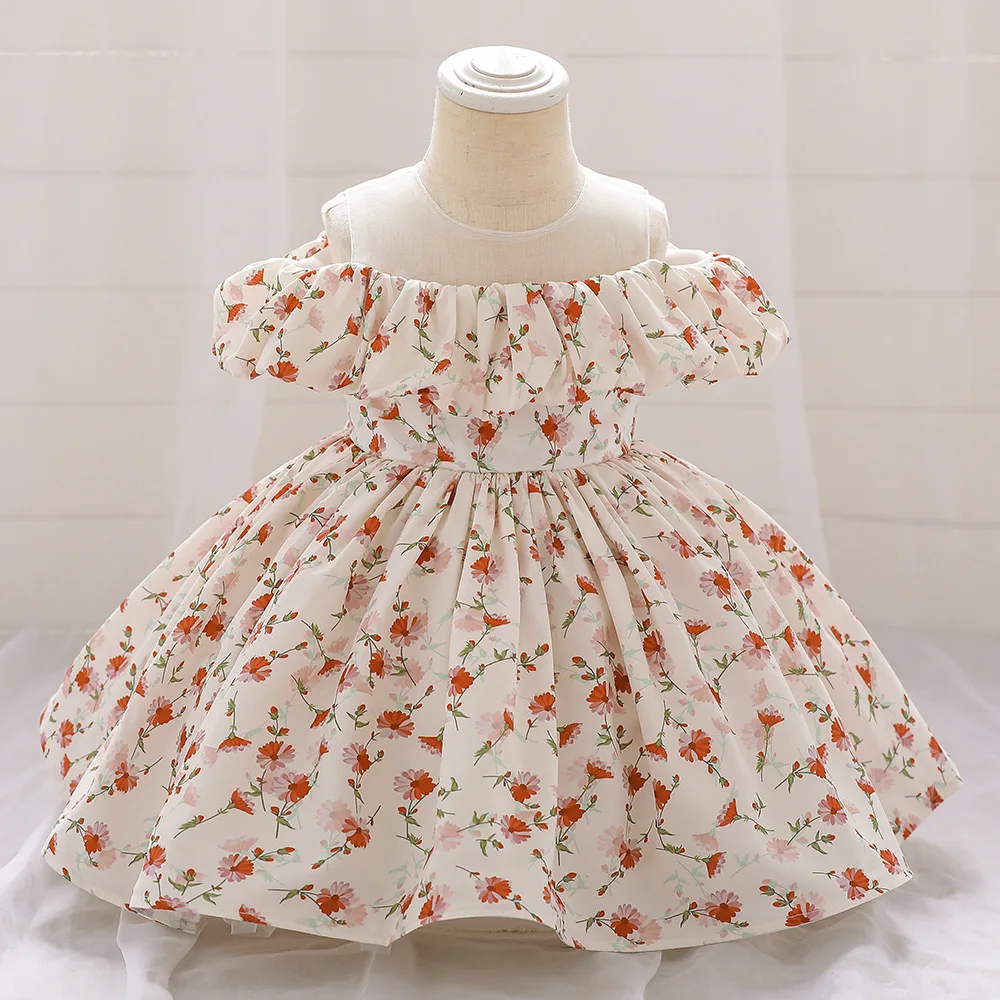 

Ruffle Collar Baby Dress Floral Tutu Autumn Newborn Clothes Toddler Princess Dress For Young Girls vestido infantil 0-2 Years