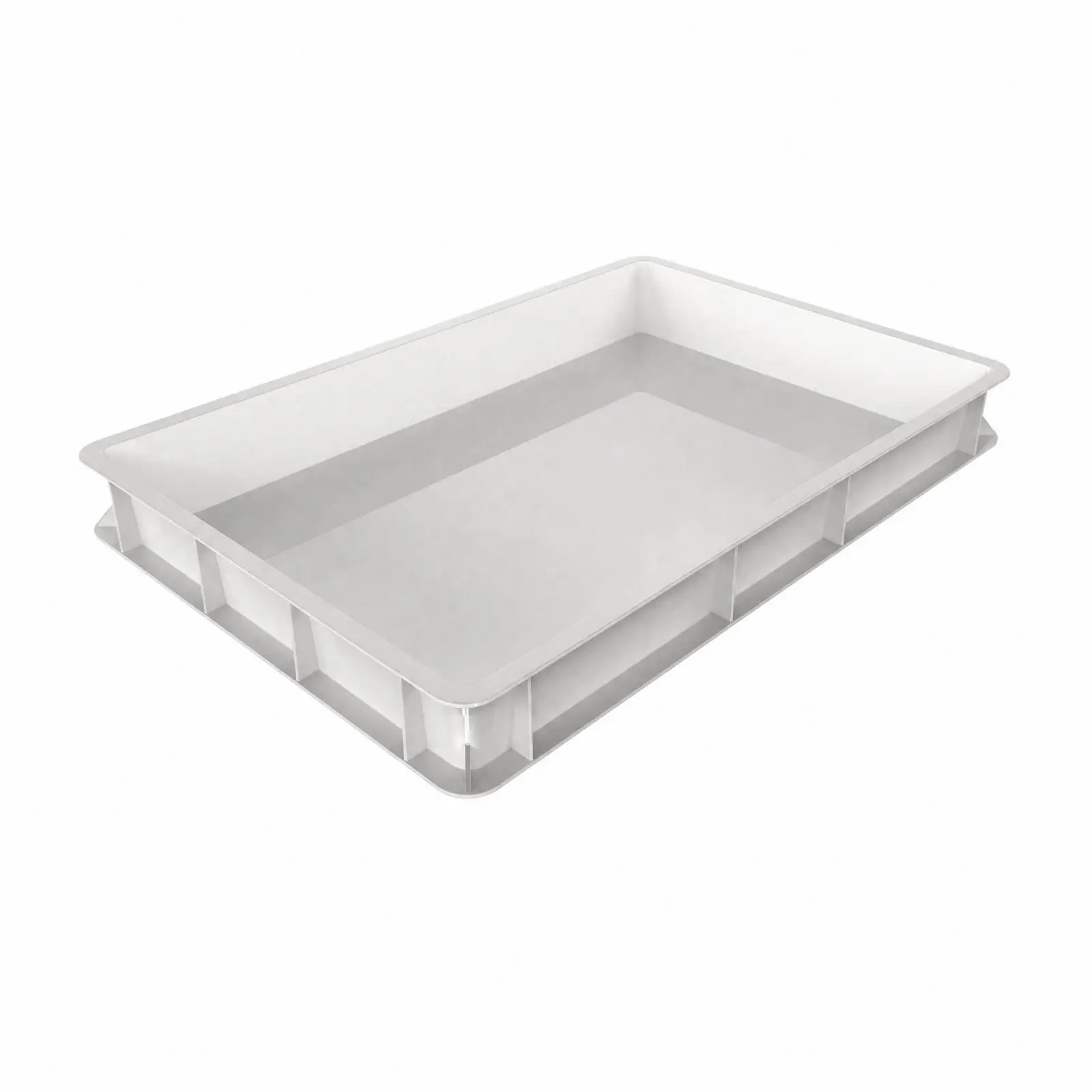 Dough Rising Tray for Bakery Prep with Reinforced Ribs and Rectangular Shape for Multiple Portion Storage and Proofing