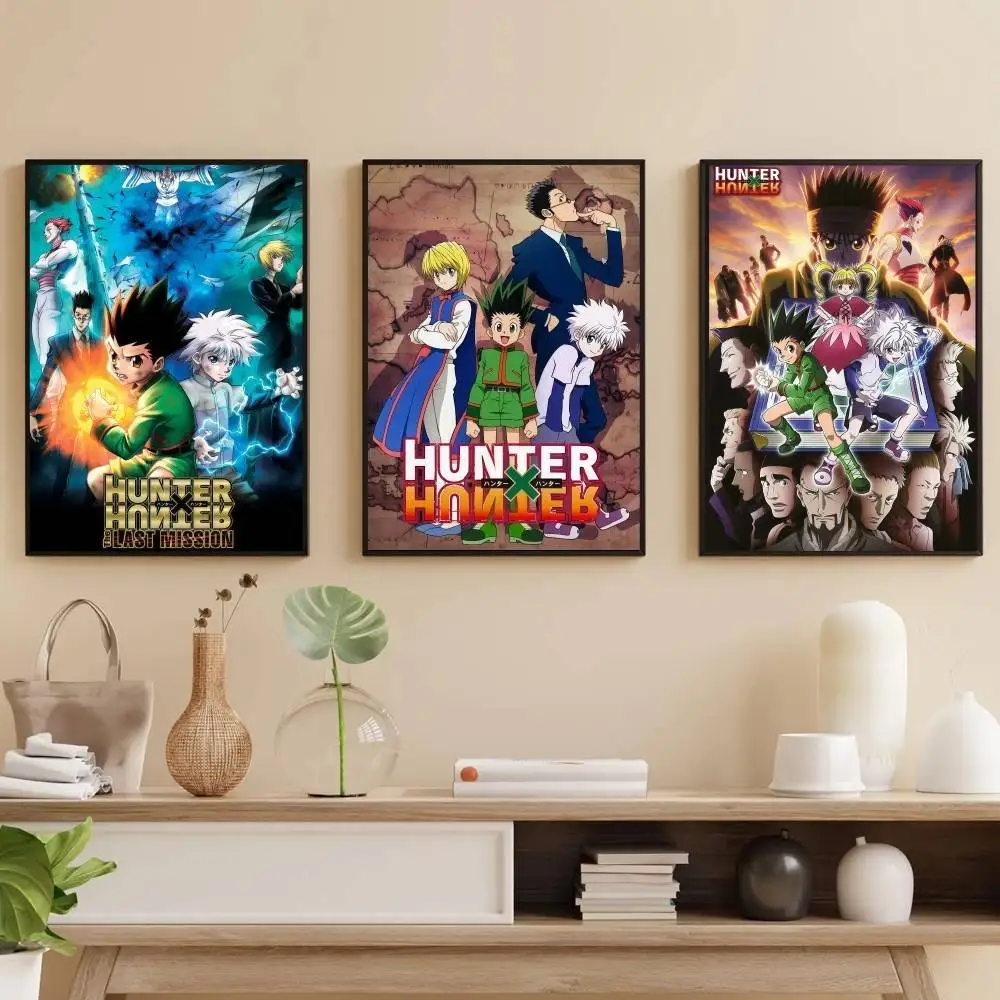 

Anime H-Hunter X Hunter Poster Self-adhesive Art Waterproof Paper Sticker Coffee House Bar Room