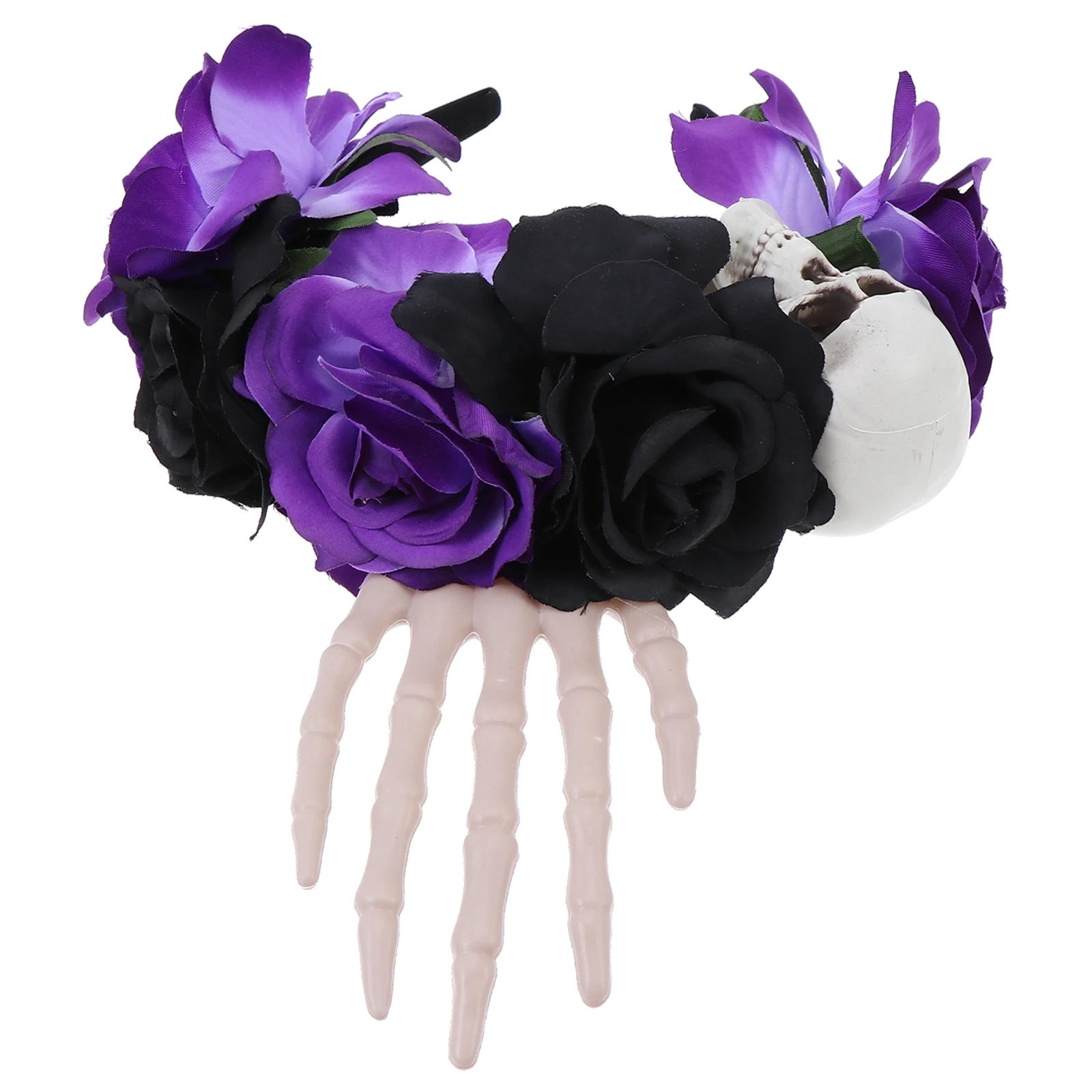 

Skull Hair Headb Rose Skull Headdress Halloween Hair Decor Party Headdress Lightweight Durable Comfortable Design Perfect Gift
