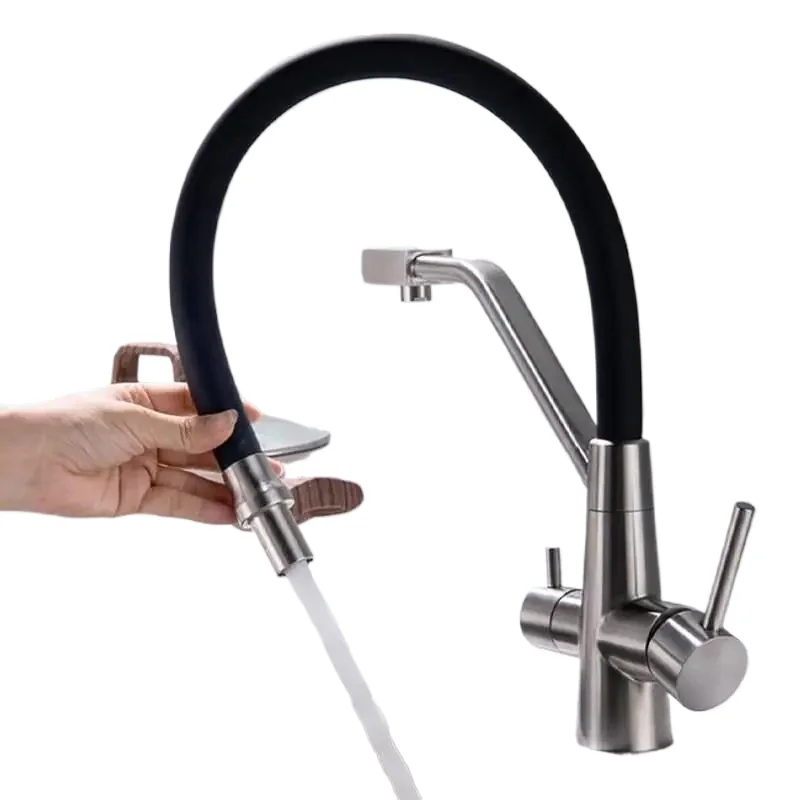 Filtered Kitchen Sink Faucet 360° Rotating Purification Tap 3-in-1 Vessel Sink Mixer for Kitchens Water Purification Kitchen images - 6