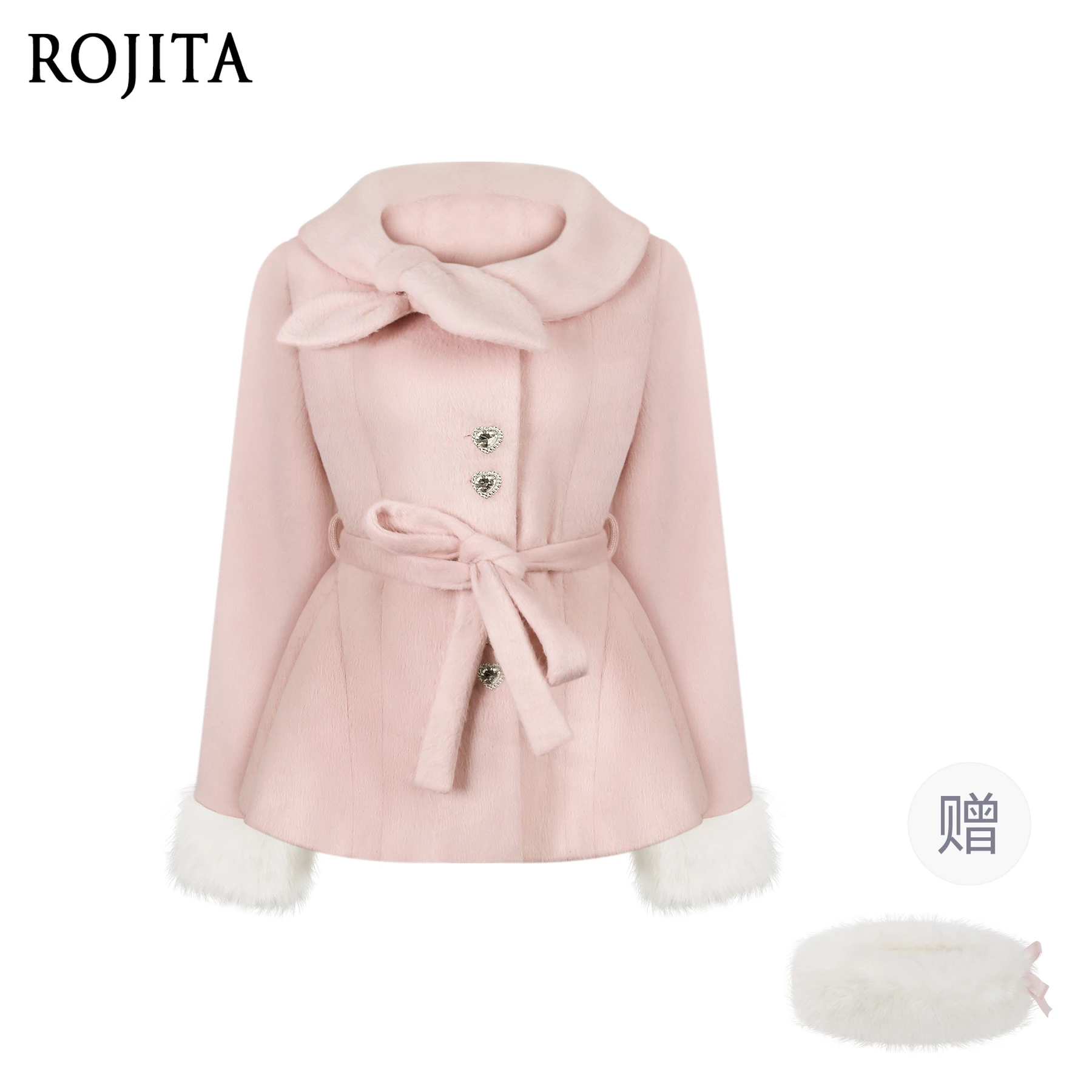 

Girl's Velvet Pink Woolen Coat Autumn Winter Long Sleeve Slim Knitted Short Top Pink Slim Mini Dress Women Lolita Clothing