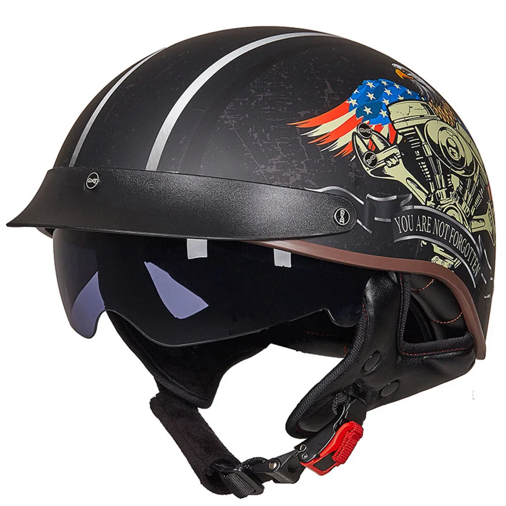 GXT DOT Certification Motorcycle Helmet Retro Vintage Moto Helmet Open Face Scooter Biker Motorbike Riding Helmet for Men Women