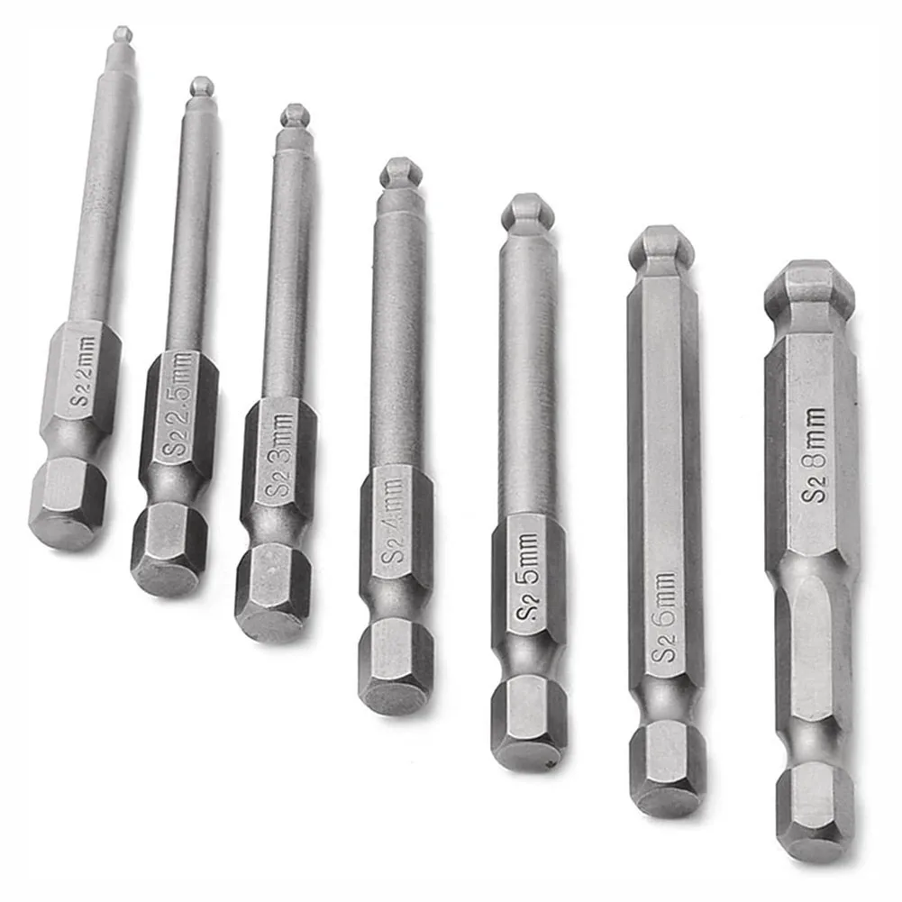 1pc 65mm Magnetic Ball End Hexagon Head Hex Screwdriver Bits Drill Tools H2-H8 Electric Screwdriver Set Hand Tools