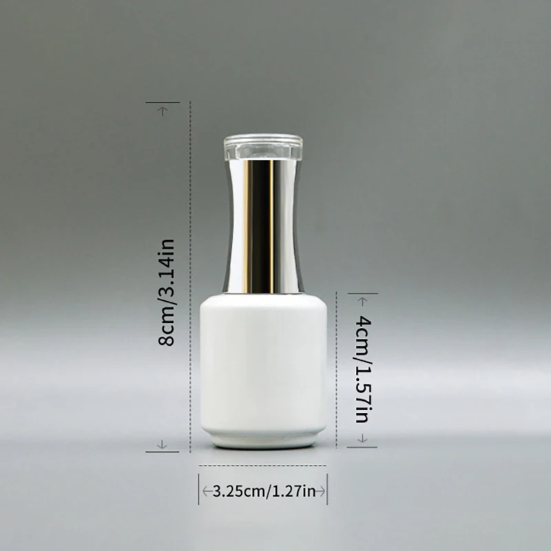 흰색 원형 네일 광택제 병, 대용량 분할 빈 유리병, 네일 광택제 병, 15ml, 1 개