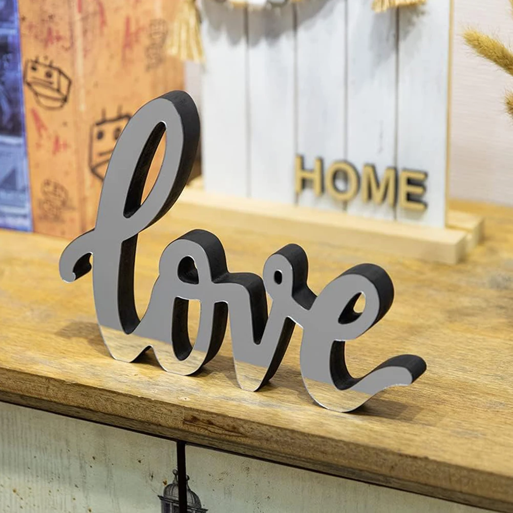 

Wooden Decor Romantic Table Centerpiece Vintage Letter Ornament Wedding Home Decor Desktop Crafts Retro Love Letter Sign